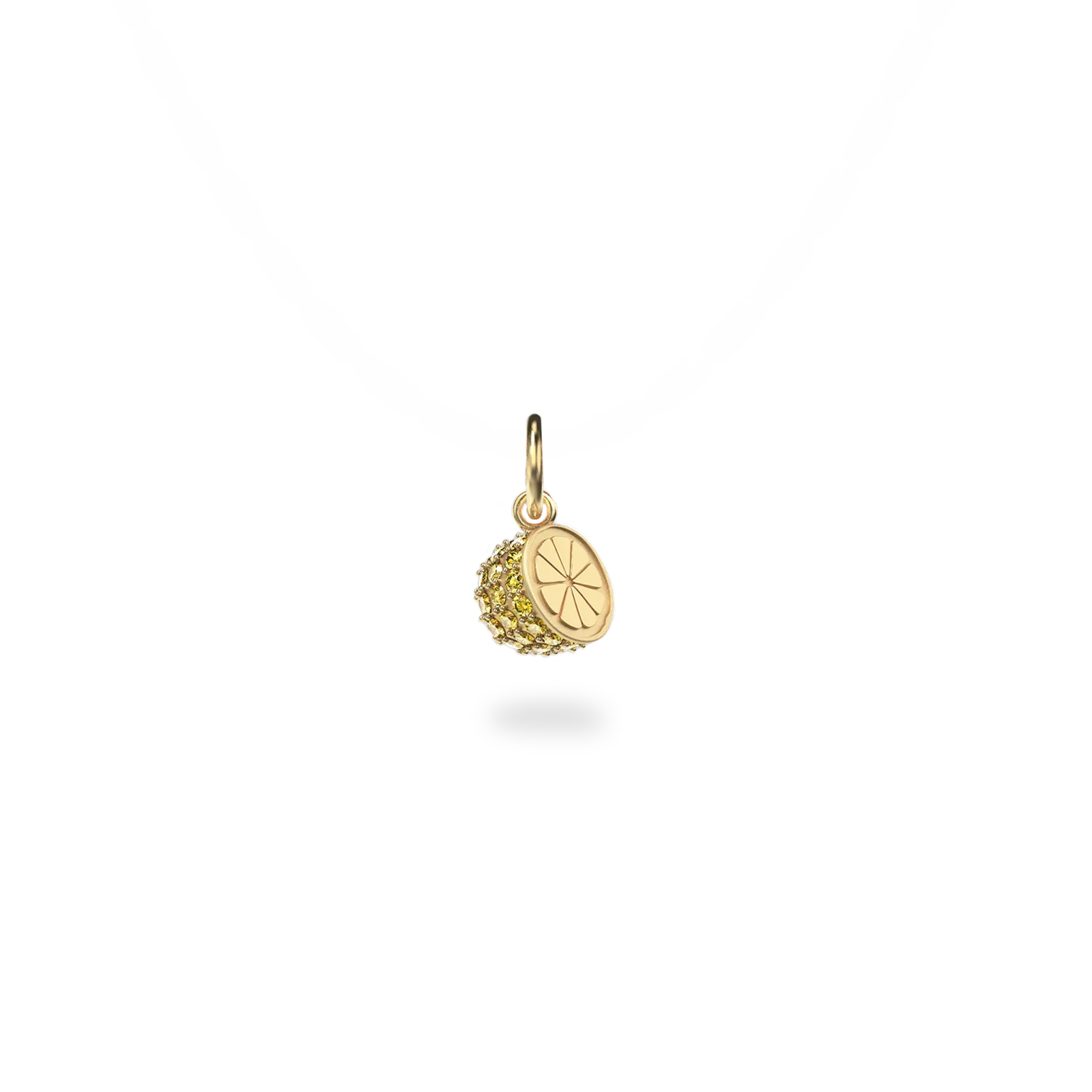 Natural Wonder Half Lemon Charm, Yellow Diamond Pavé - PASCAL#color_18k-yellow-gold-vermeil-yellow-diamond