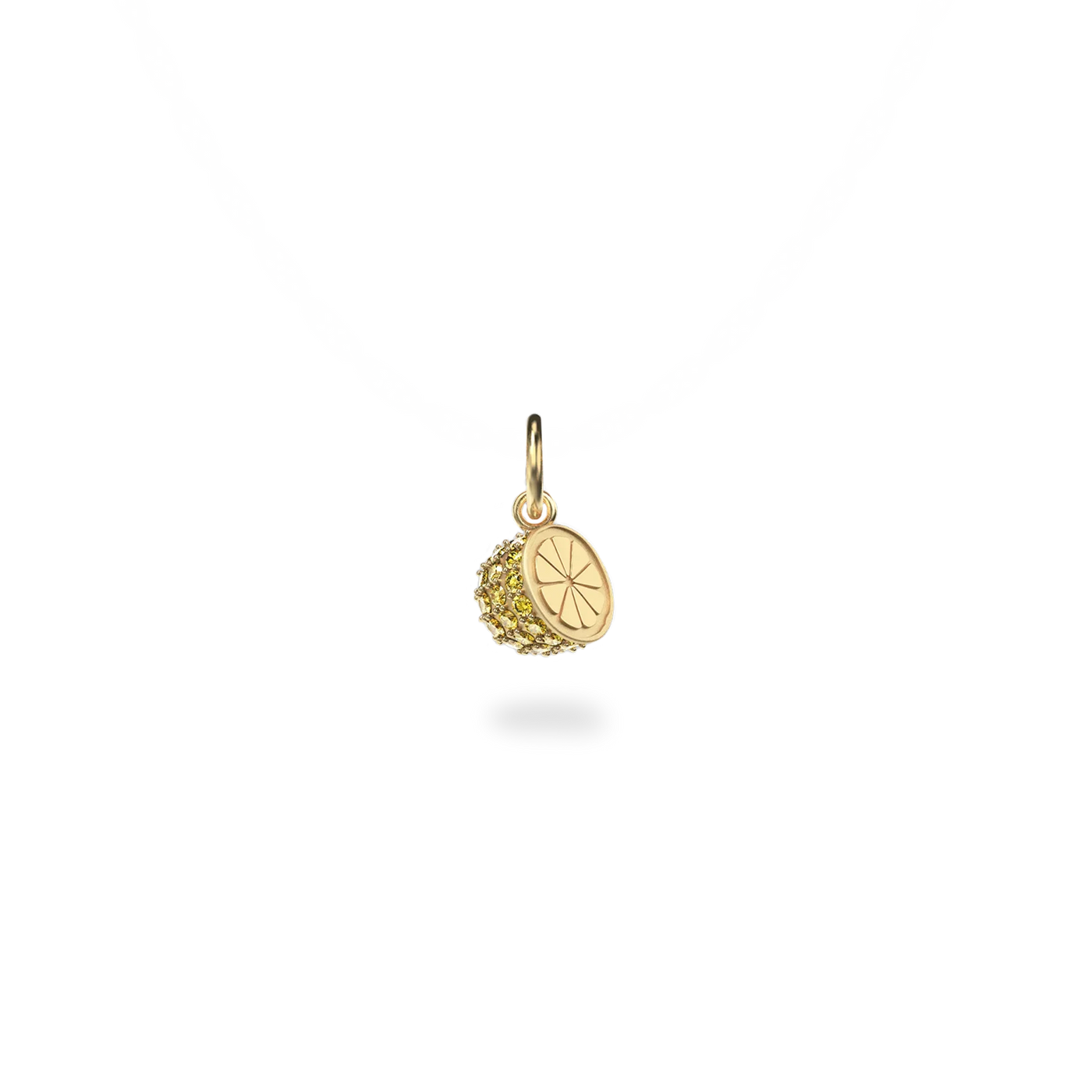 Natural Wonder Half Lemon Charm, Yellow Diamond Pavé - PASCAL#color_18k-yellow-gold-vermeil-yellow-diamond