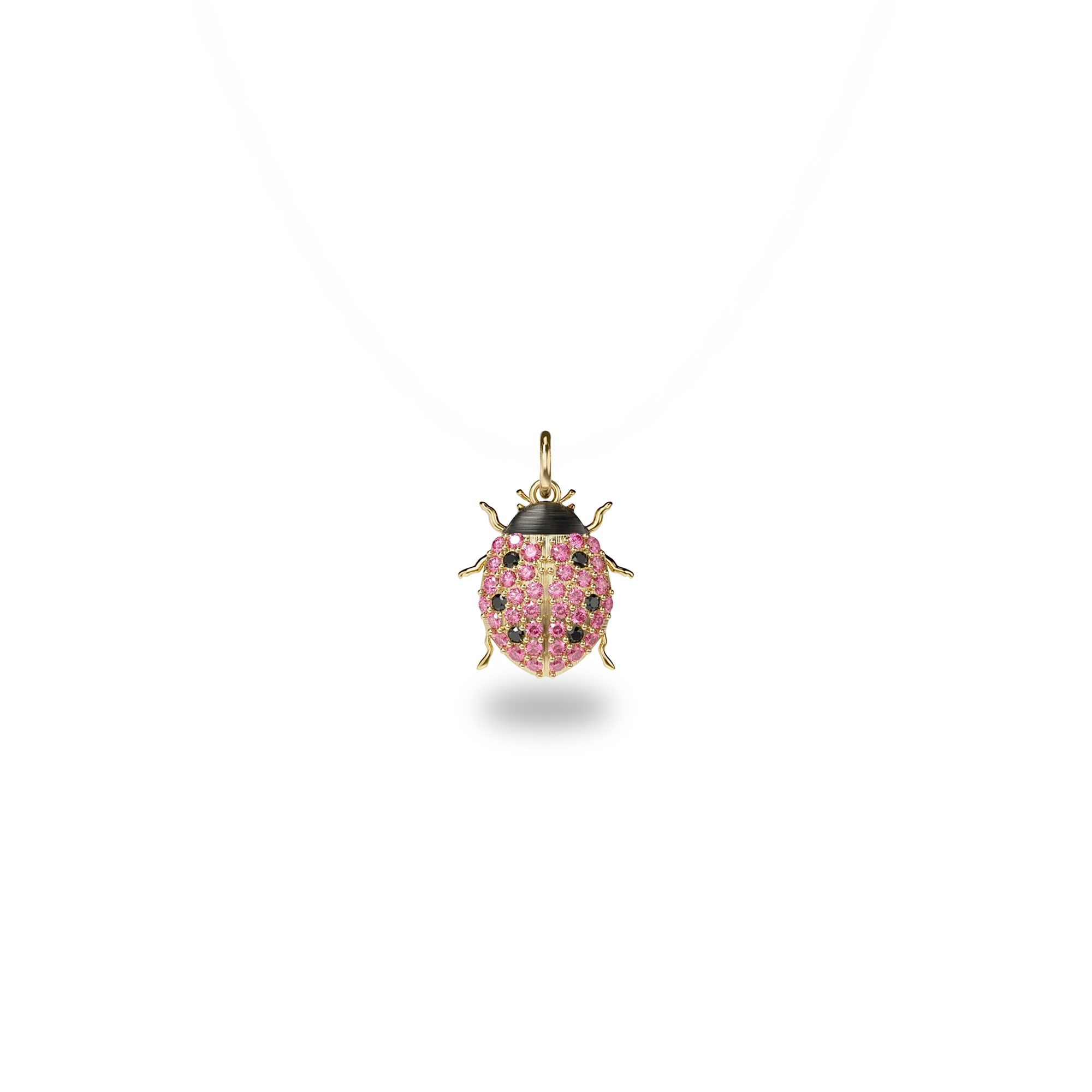 Natural Wonder Lady Bug Charm, Pink Diamond Pavé - PASCAL