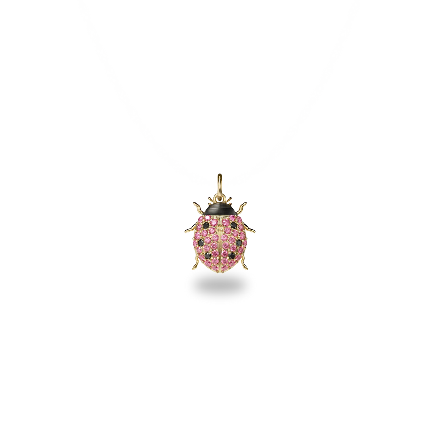 Natural Wonder Lady Bug Charm, Pink Diamond Pavé - PASCAL
