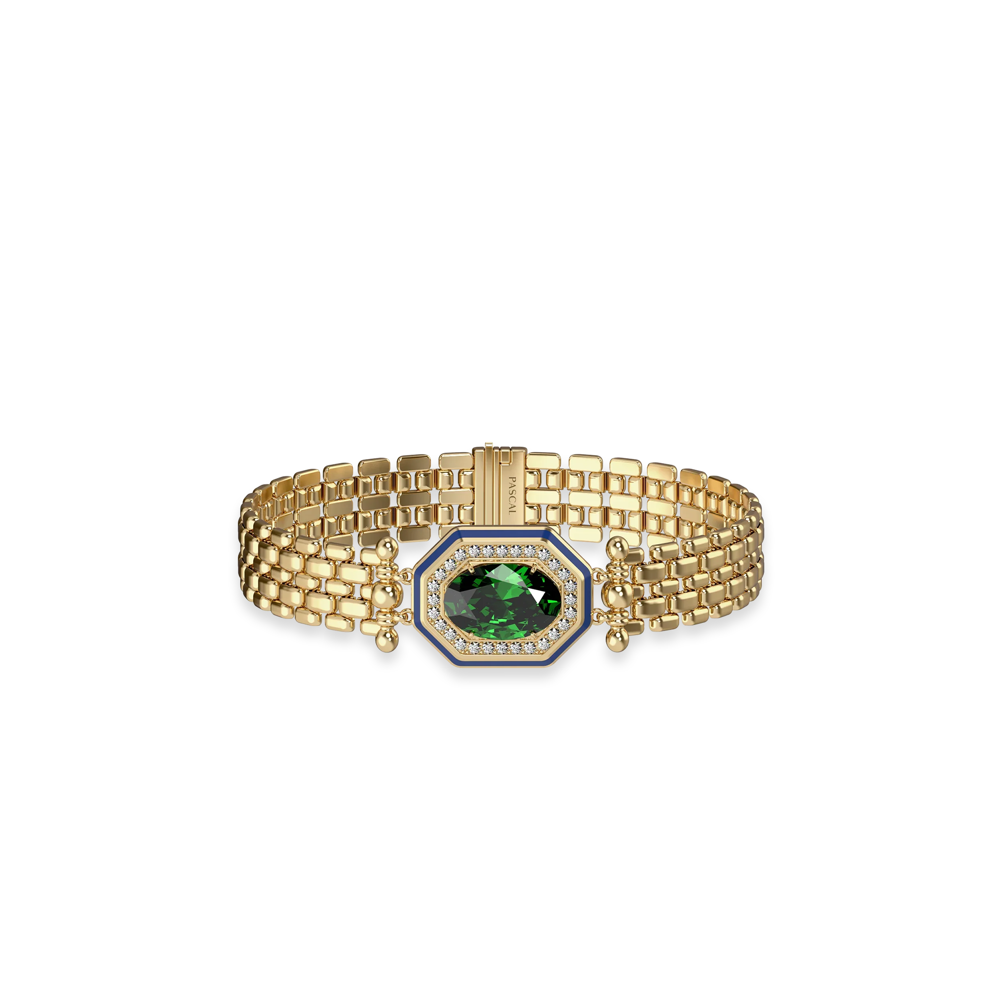 Renaissance Gemstone Diamond Bracelet - PASCAL#color_verdant