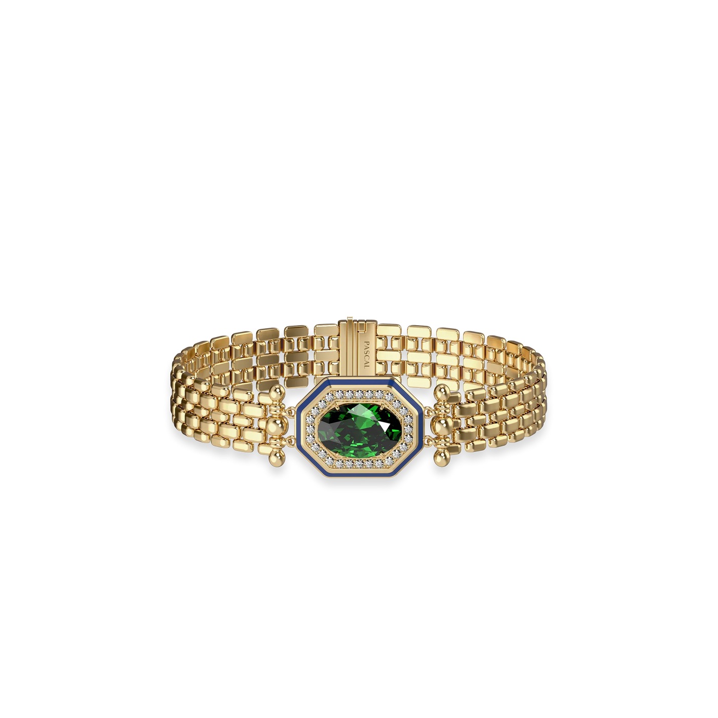 Renaissance Gemstone Diamond Bracelet - PASCAL#color_verdant