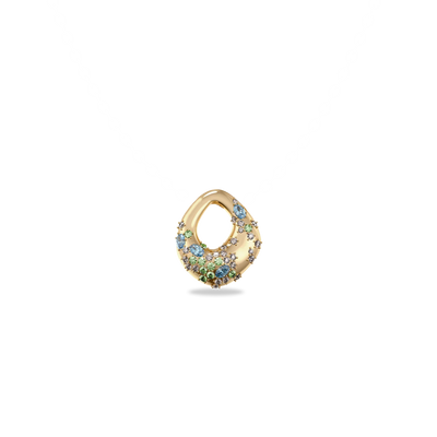 Dreamy Diamond Organic Pendant - PASCAL#color_18k-yellow-gold-vermeil-white-diamond-blue-green-gemstone