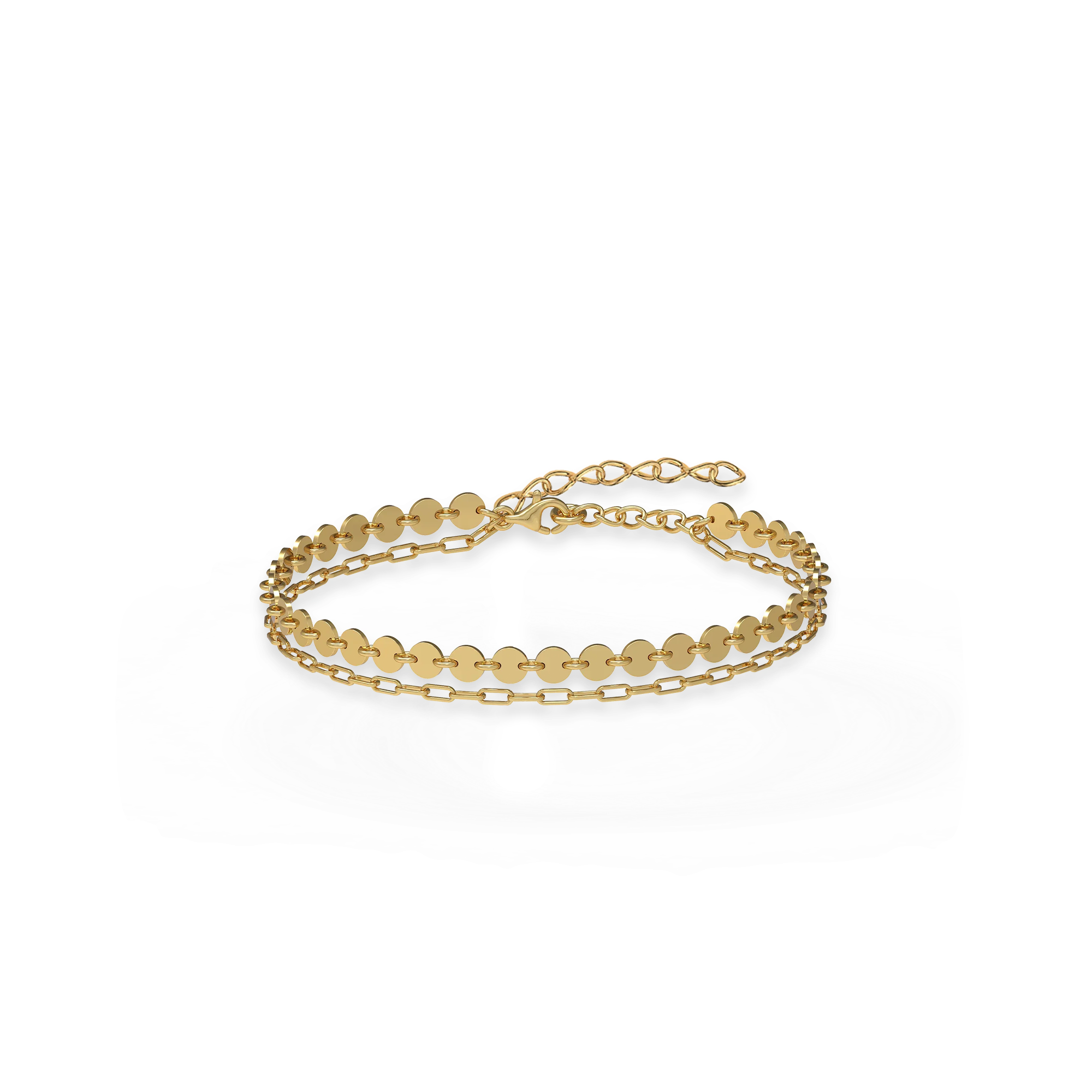 Round Mirror Bracelet - PASCAL#color_18k-yellow-gold-plated