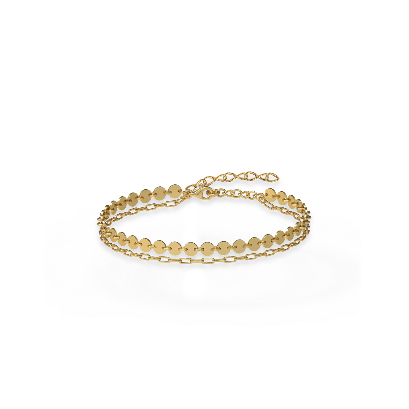 Round Mirror Bracelet - PASCAL#color_18k-yellow-gold-plated