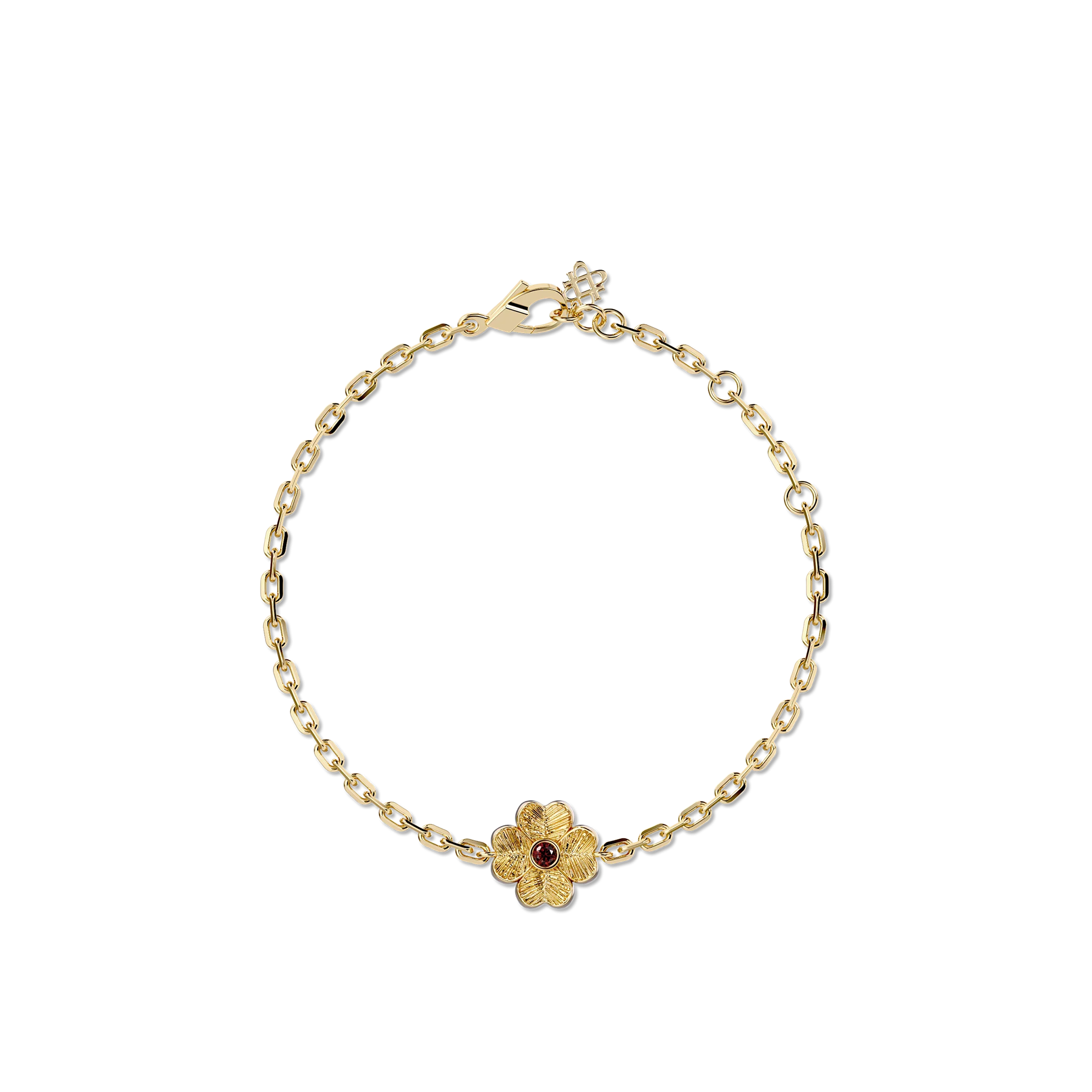 Lucky Clover Birthstone Bracelet - PASCAL#color_18k-yellow-gold-vermeil
