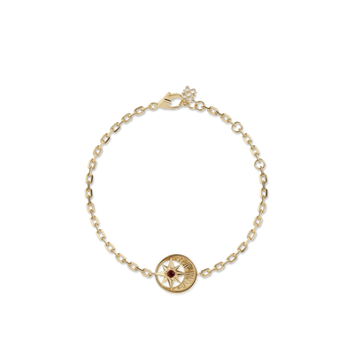 Astrological Compass Birthstone Bracelet - PASCAL#color_18k-yellow-gold-vermeil