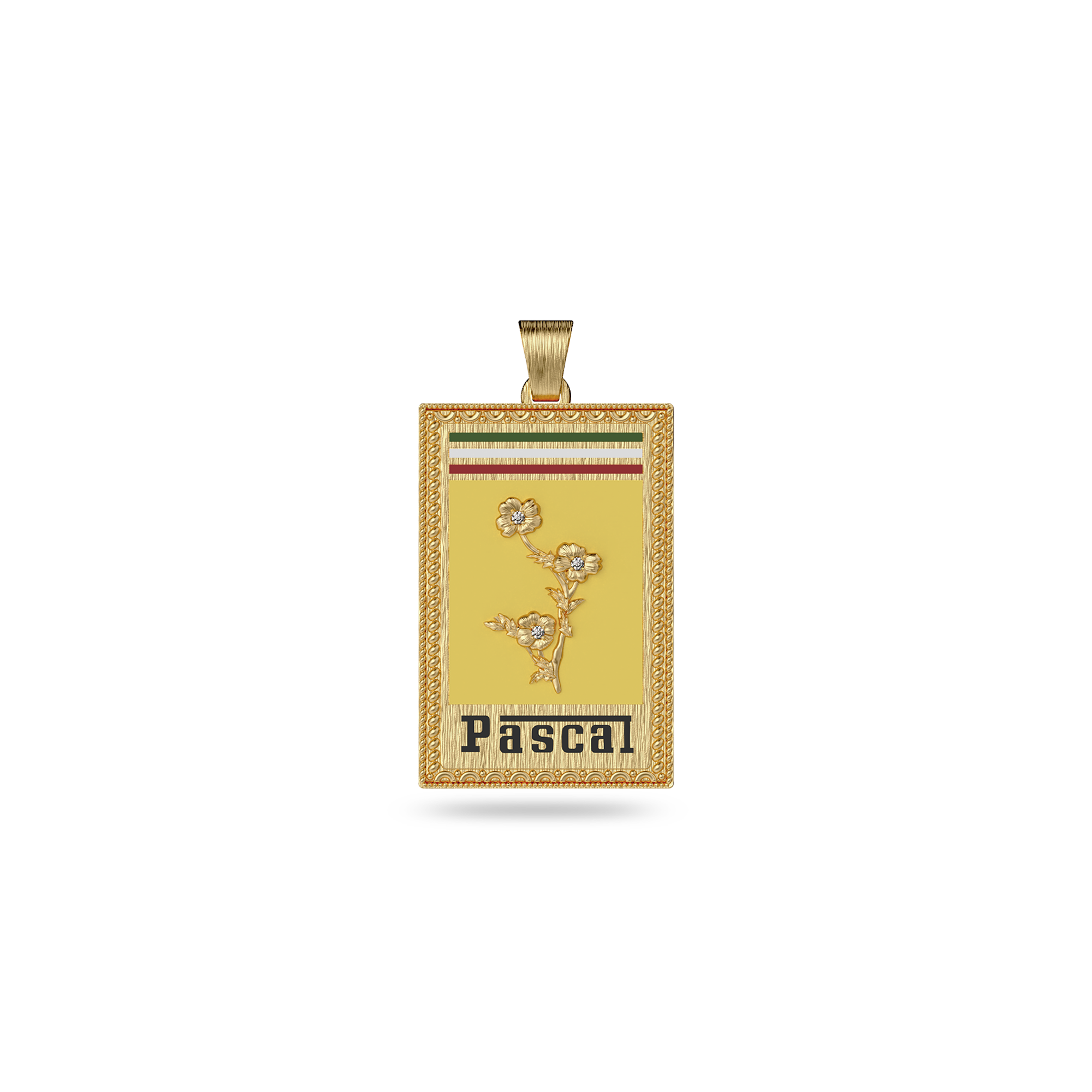 The Speed Frame Pendant, White Diamond Pavé - PASCAL