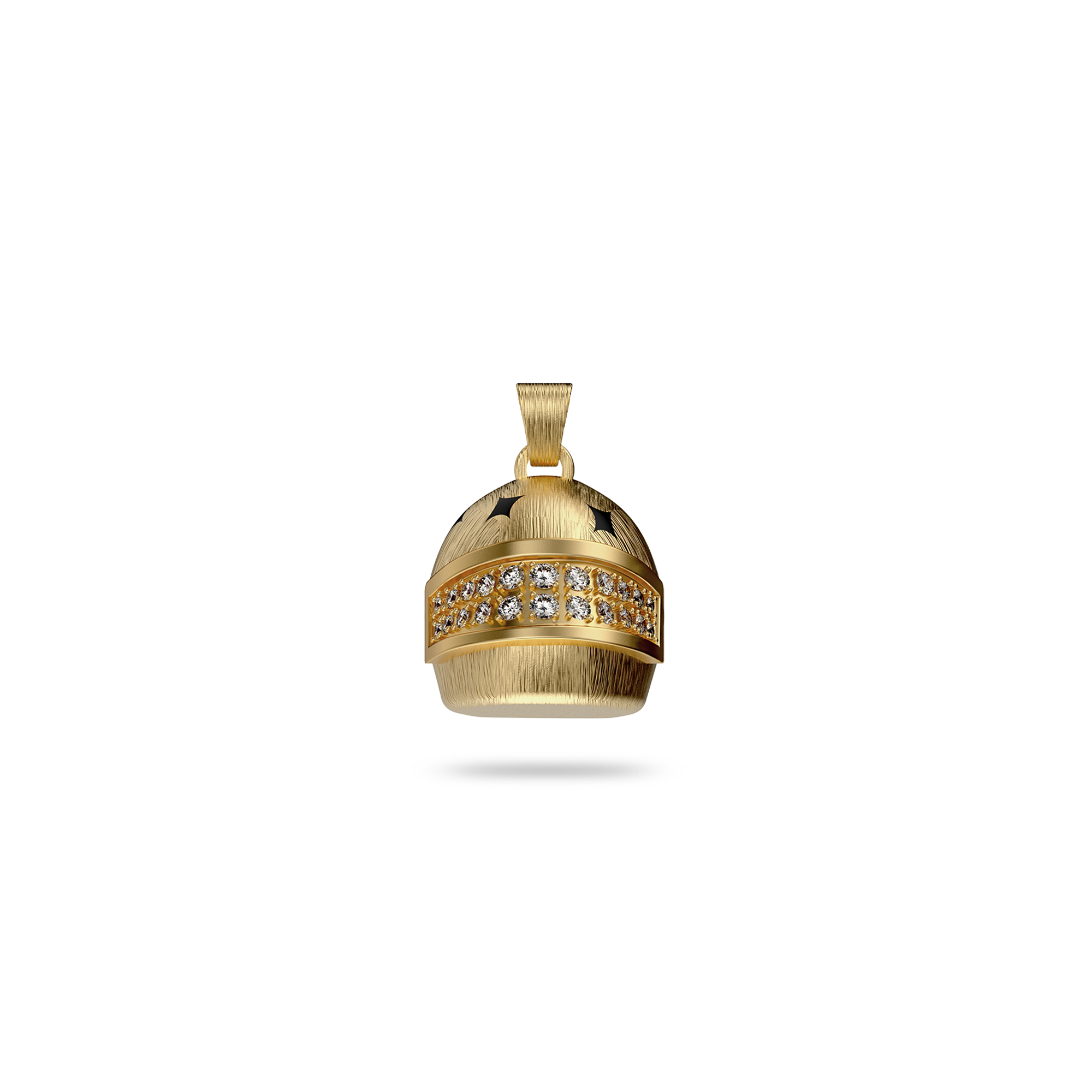 The Speed Helmet Pendant, White Diamond Pavé - PASCAL#color_18k-yellow-gold-vermeil-white-diamond
