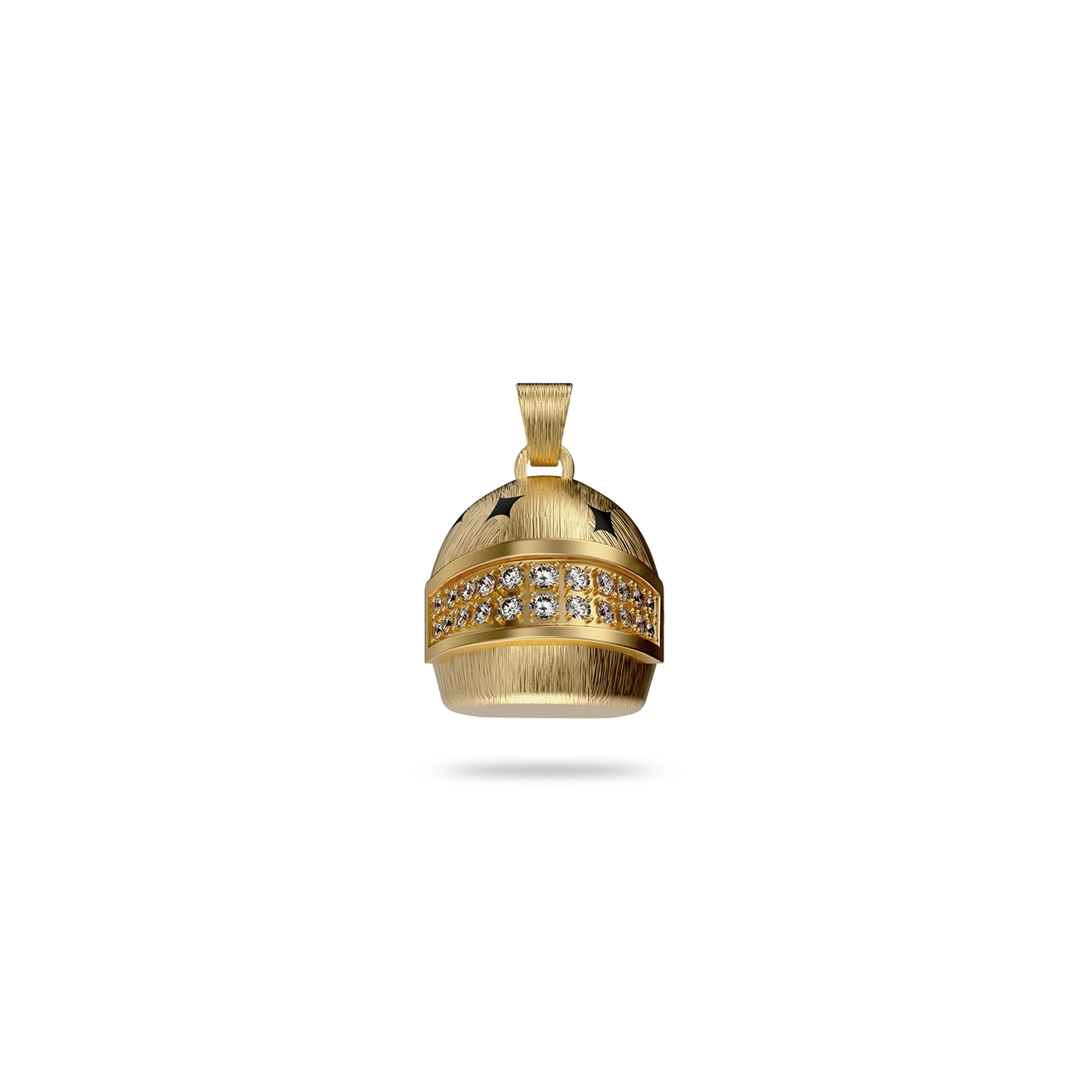 The Speed Helmet Pendant, White Diamond Pavé - PASCAL#color_18k-yellow-gold-vermeil-white-diamond