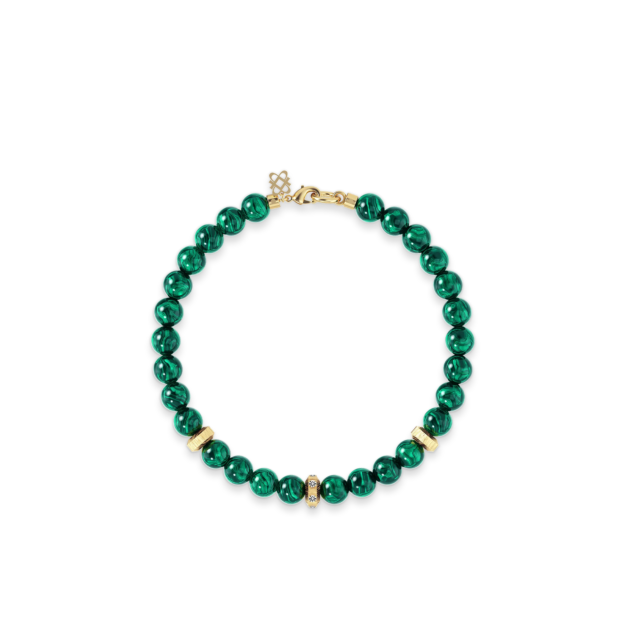 Spiritual Beads, Malachite, 6mm - PASCAL#color_18k-yellow-gold-vermeil-white-diamond