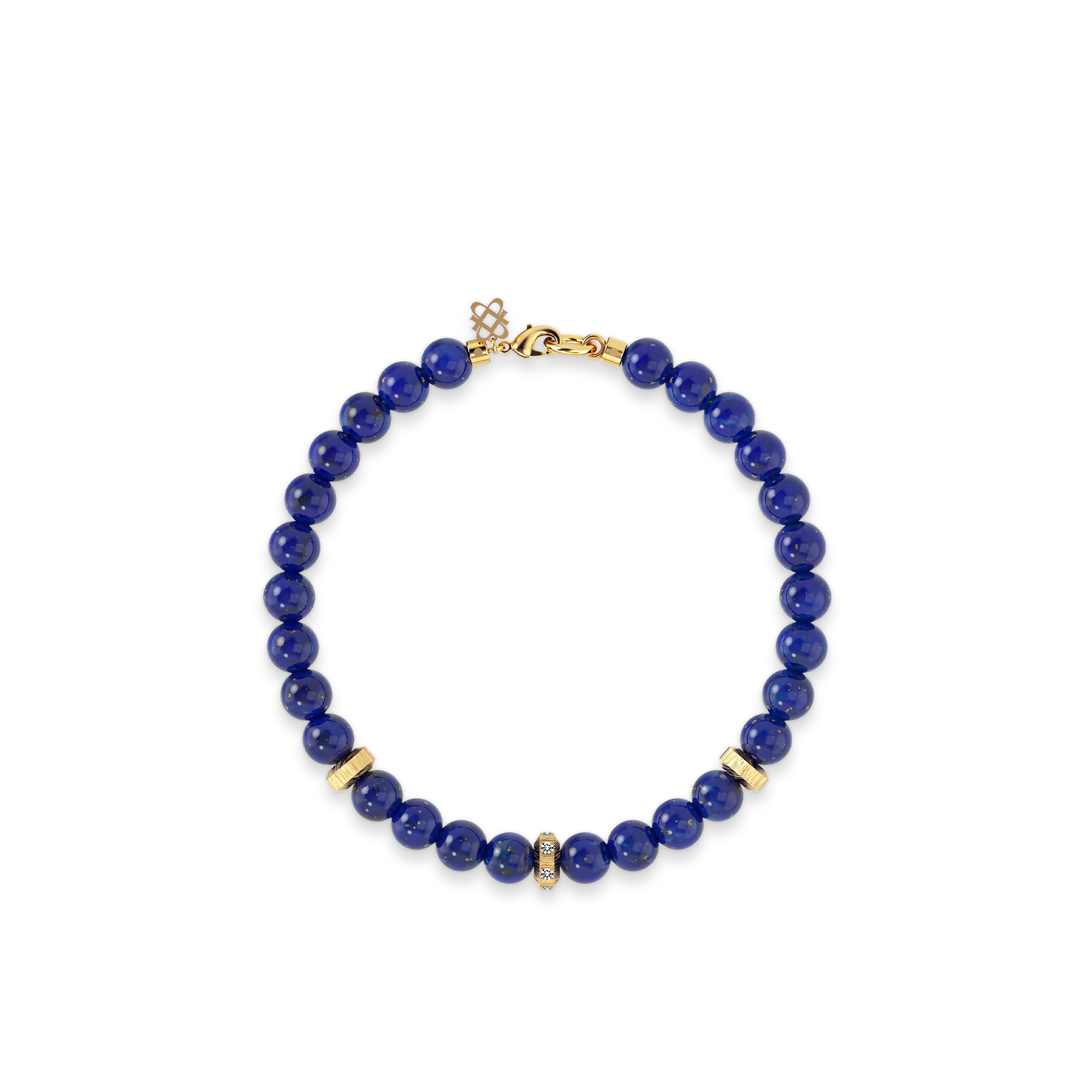 Spiritual Beads, Lapis Lazuli, 6mm - PASCAL#color_18k-yellow-gold-vermeil-white-diamond