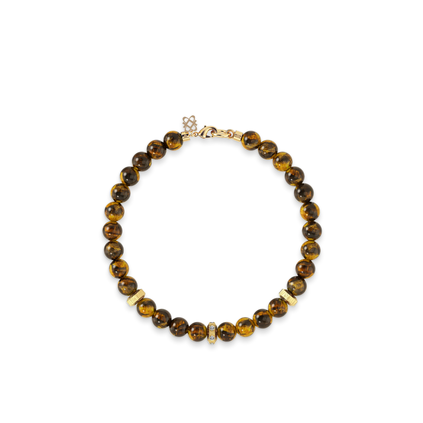 Spiritual Beads, Tiger Eye, 6mm - PASCAL#color_18k-yellow-gold-vermeil-white-diamond