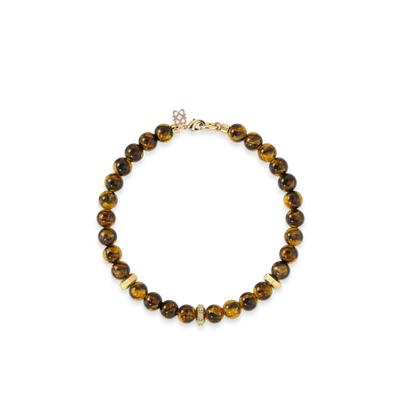 Spiritual Beads, Tiger Eye, 6mm - PASCAL#color_18k-yellow-gold-vermeil-white-diamond
