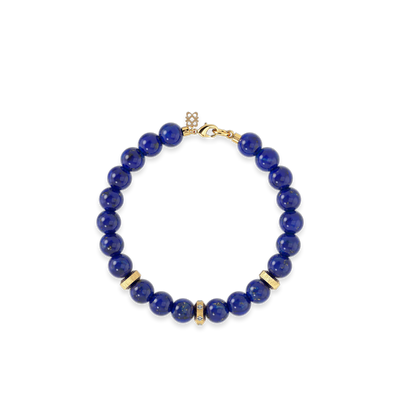 Spiritual Beads, Lapis Lazuli, 8mm - PASCAL#color_18k-yellow-gold-vermeil-white-diamond