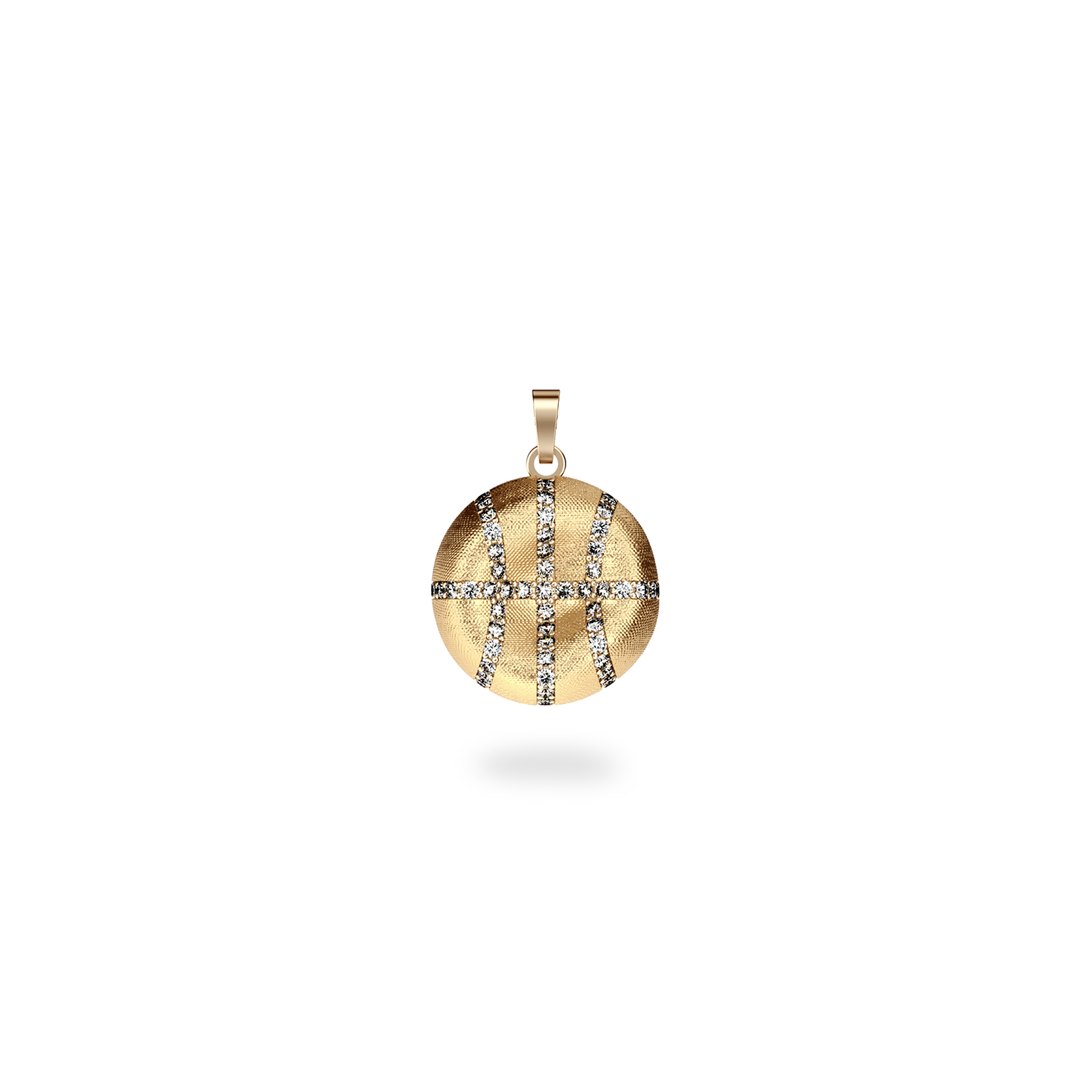 The Basketball Leaking Ball Pendant, White Diamond Pavé - PASCAL