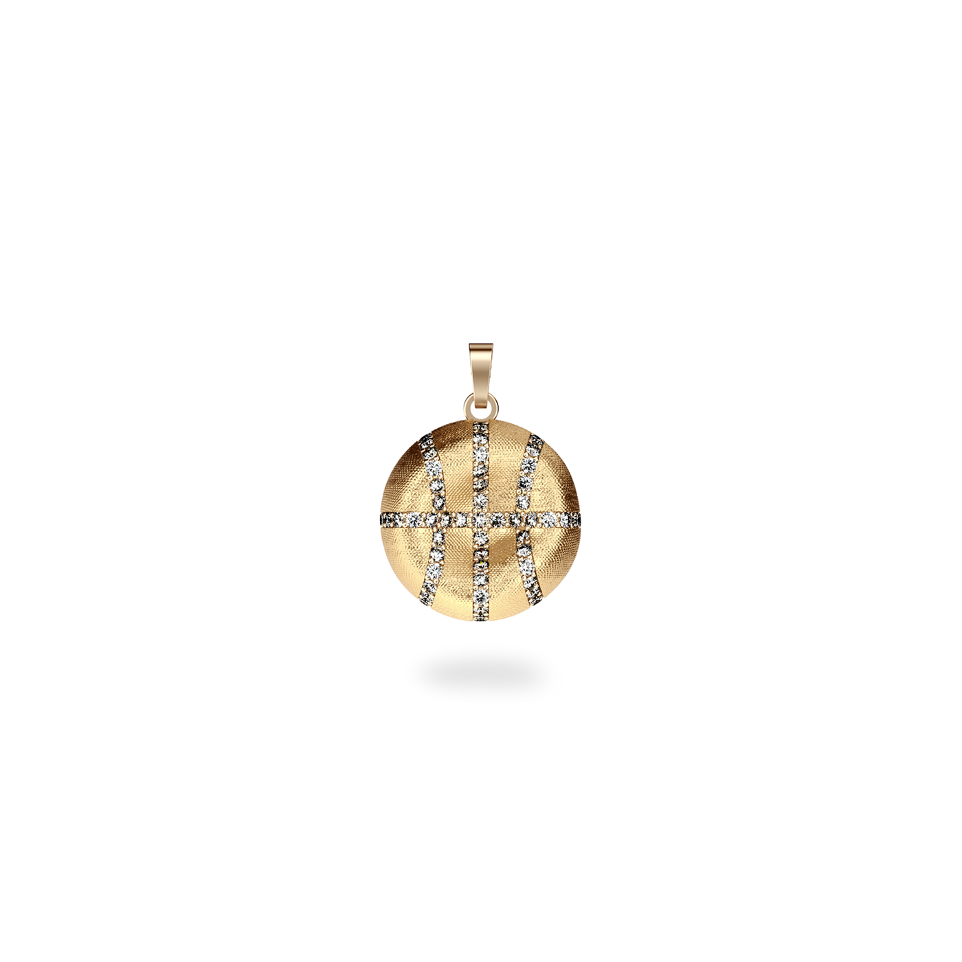 The Basketball Leaking Ball Pendant, White Diamond Pavé - PASCAL