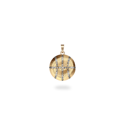 The Basketball Leaking Ball Pendant, White Diamond Pavé - PASCAL