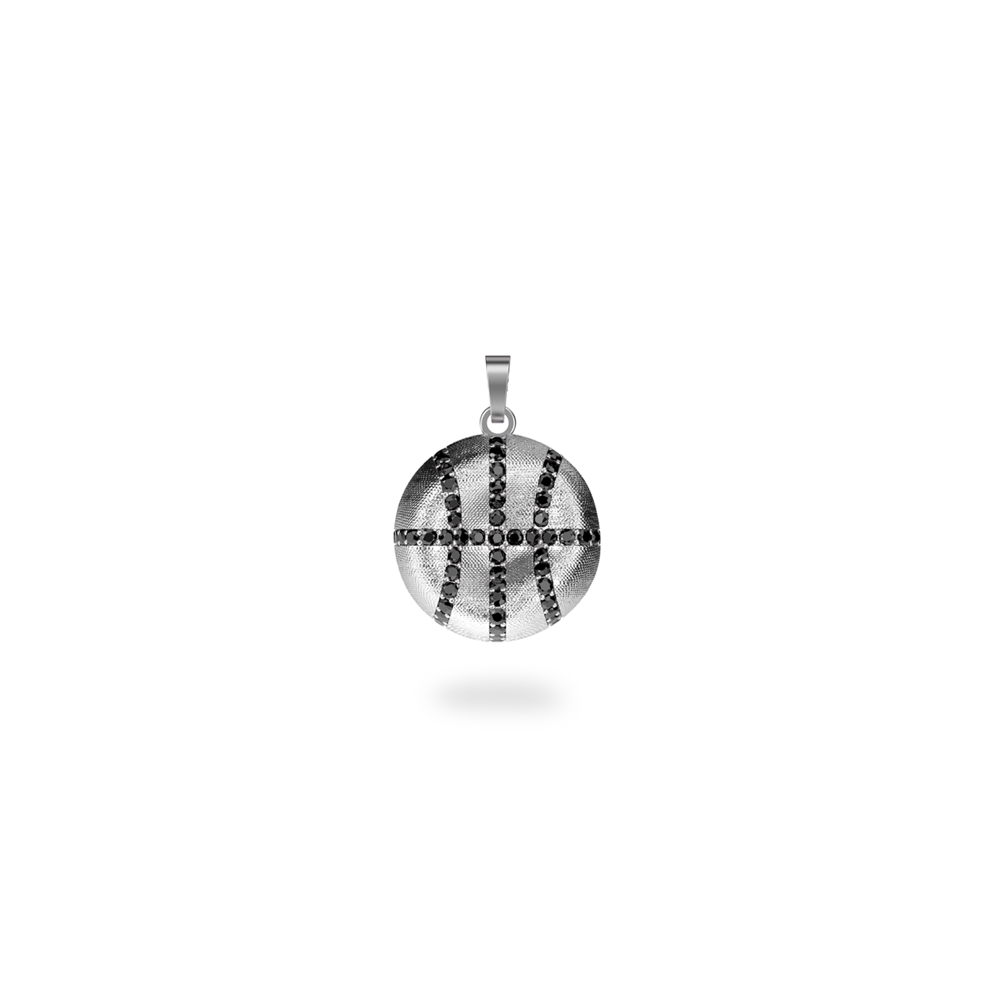 The Basketball Leaking Ball Pendant, Black Diamond Pavé - PASCAL
