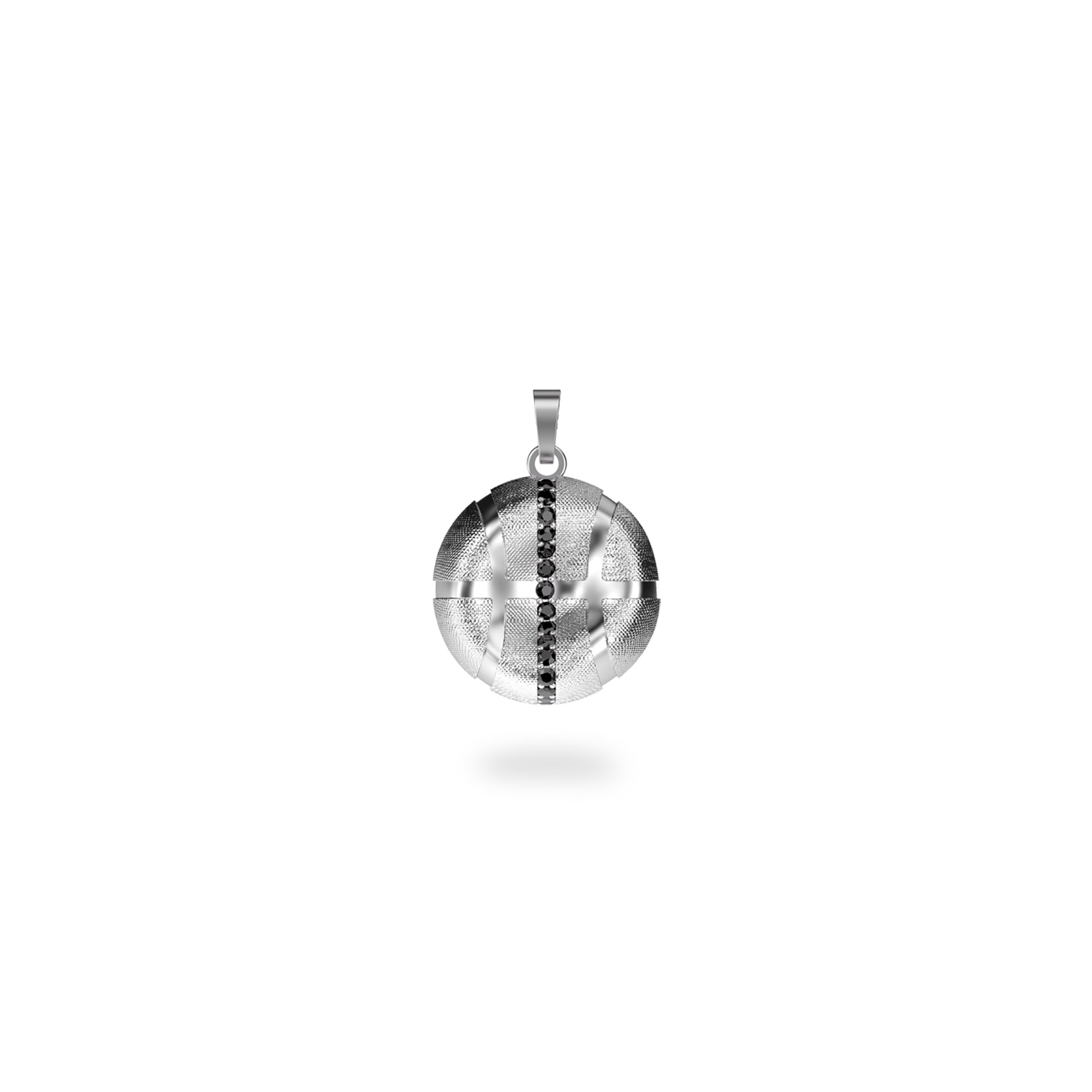 The Basketball Leaking Ball Linear Diamond Pendant, Black Diamond - PASCAL
