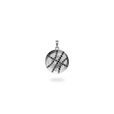 The Basketball Crooked Ball Pendant, Black Diamond Pavé - PASCAL