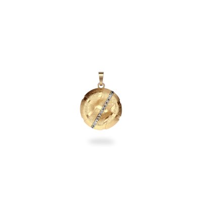 The Basketball Crooked Ball Linear Diamond Pendant, White Diamond - PASCAL