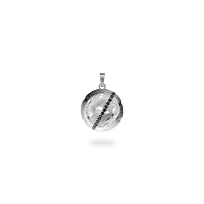 The Basketball Crooked Ball Linear Diamond Pendant, Black Diamond - PASCAL
