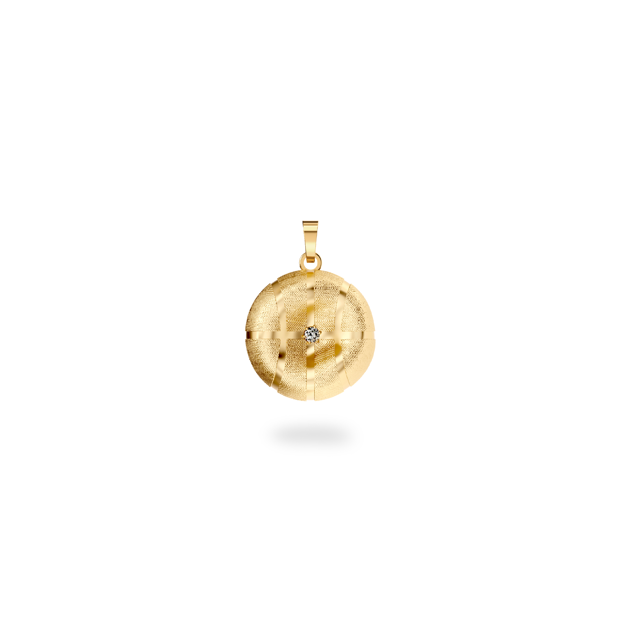 The Basketball Leaking Ball Pendant, White Diamond - PASCAL