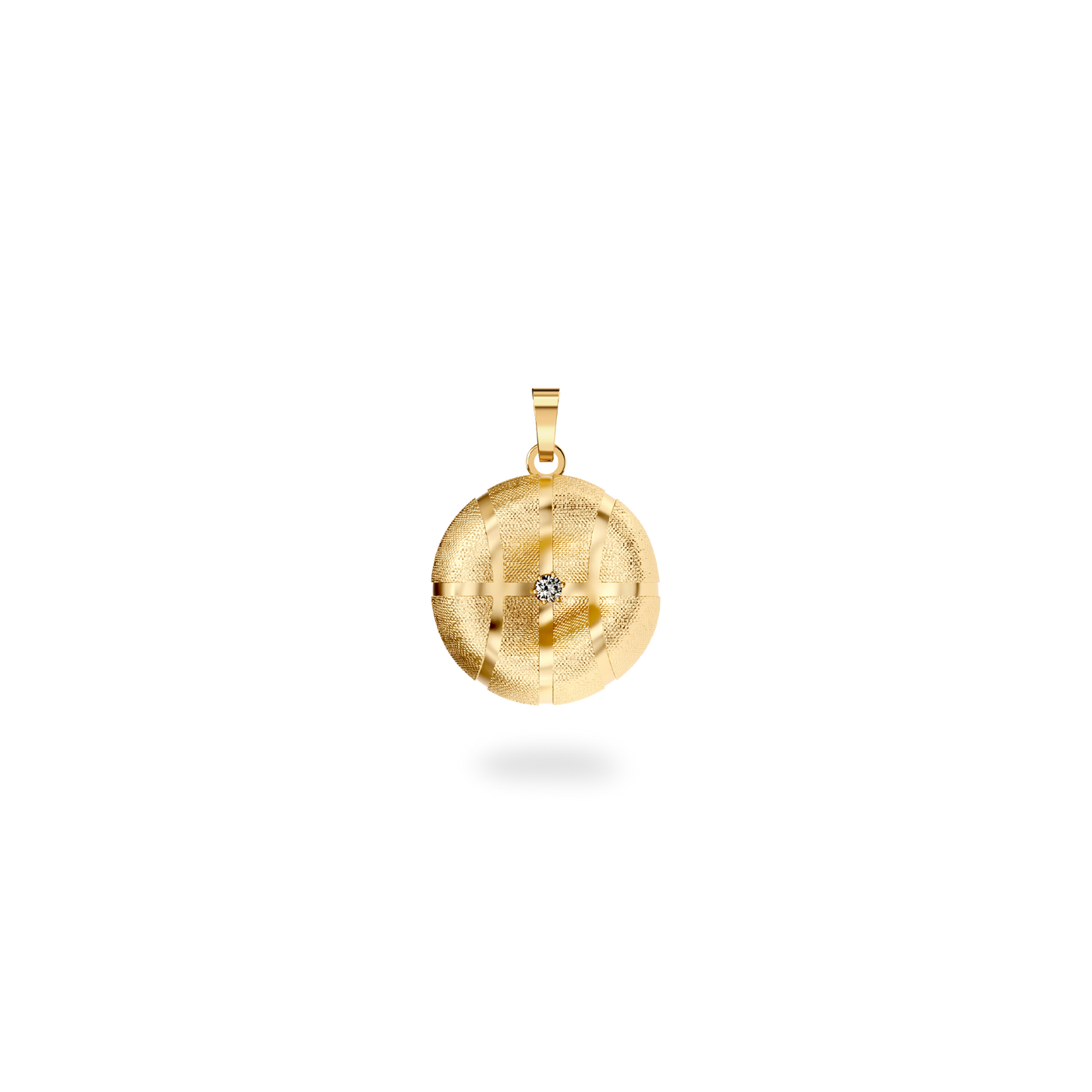 The Basketball Leaking Ball Pendant, White Diamond - PASCAL