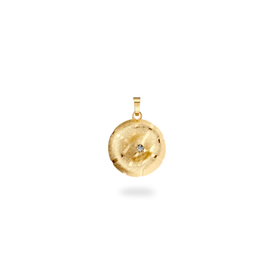 The Basketball Crooked Ball Pendant, White Diamond - PASCAL