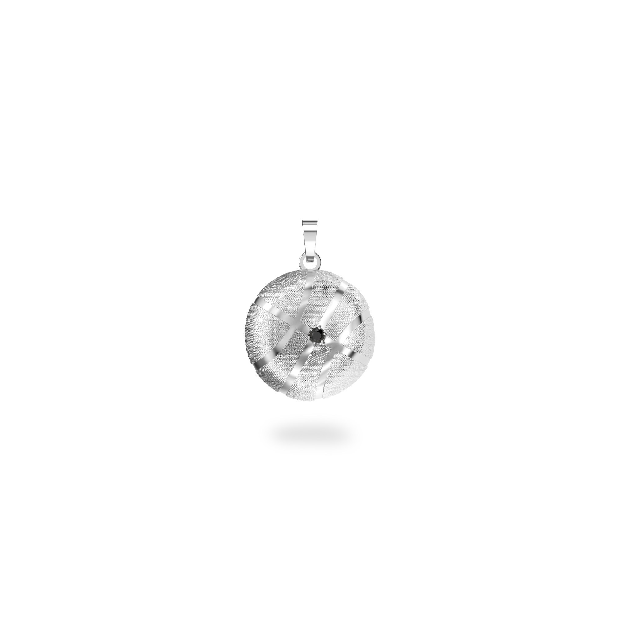 The Basketball Crooked Ball Pendant, Black Diamond - PASCAL