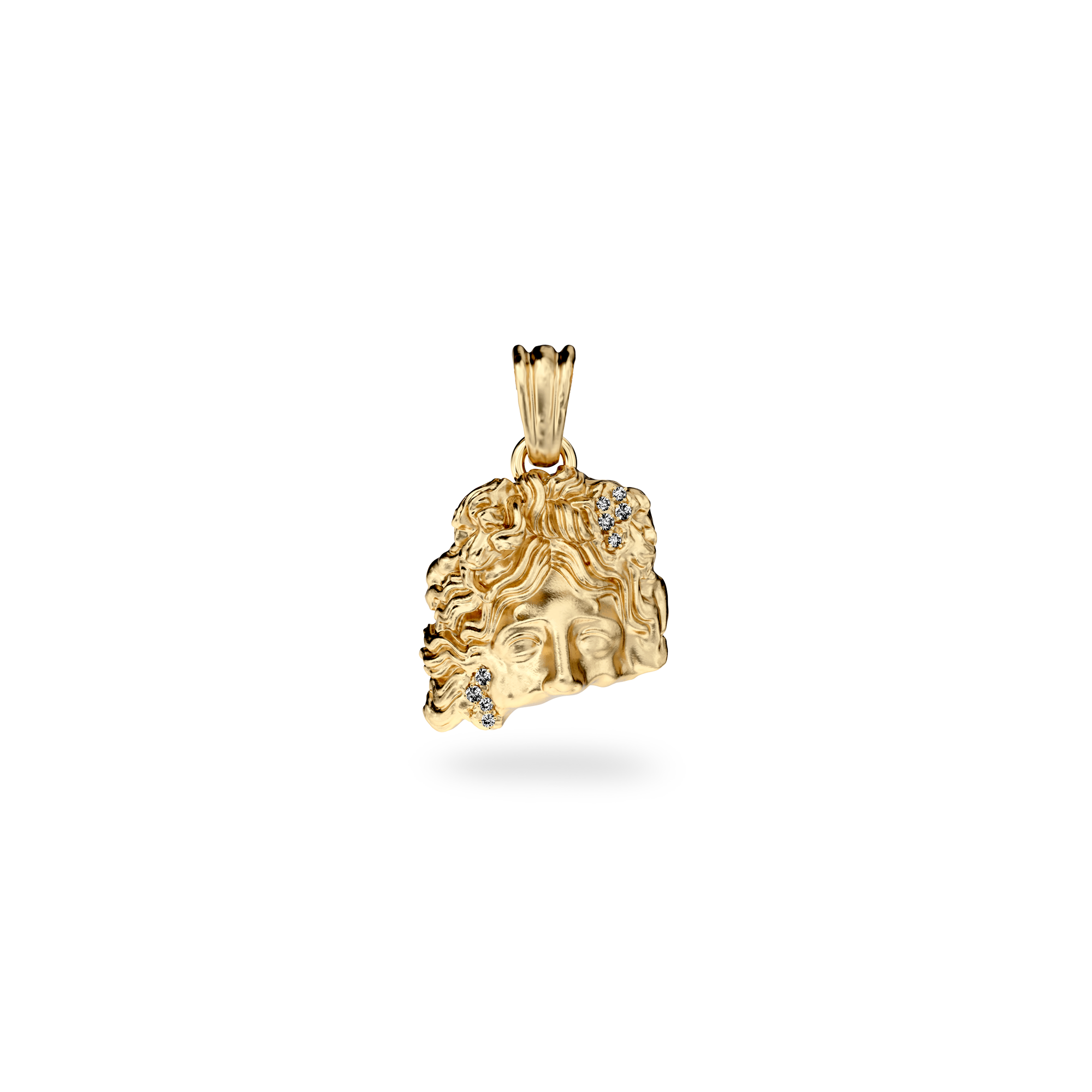 Olympus Apollo Statue Pendant, White Diamond - PASCAL#color_18k-yellow-gold-vermeil-white-diamond