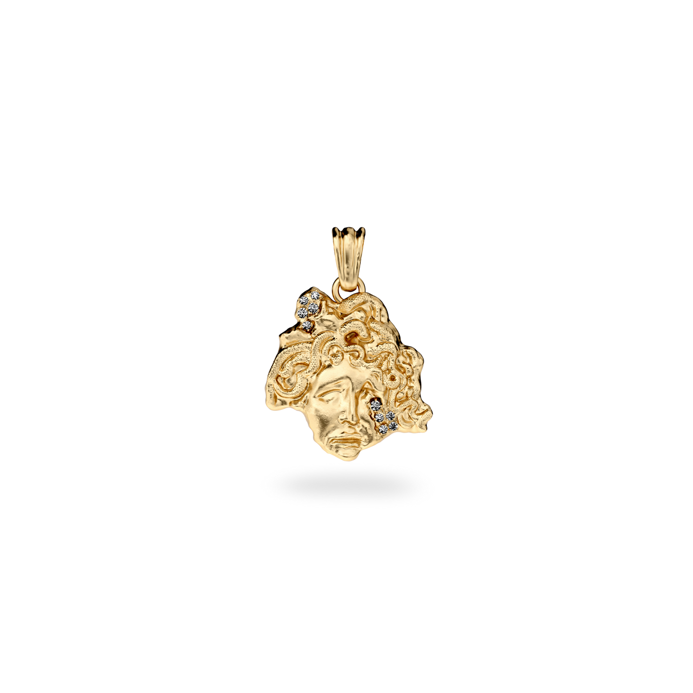 Olympus Medusa Statue Pendant, White Diamond - PASCAL#color_18k-yellow-gold-vermeil-white-diamond