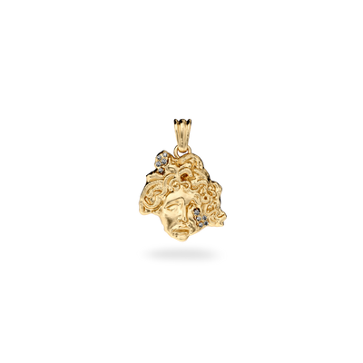 Olympus Medusa Statue Pendant, White Diamond - PASCAL#color_18k-yellow-gold-vermeil-white-diamond