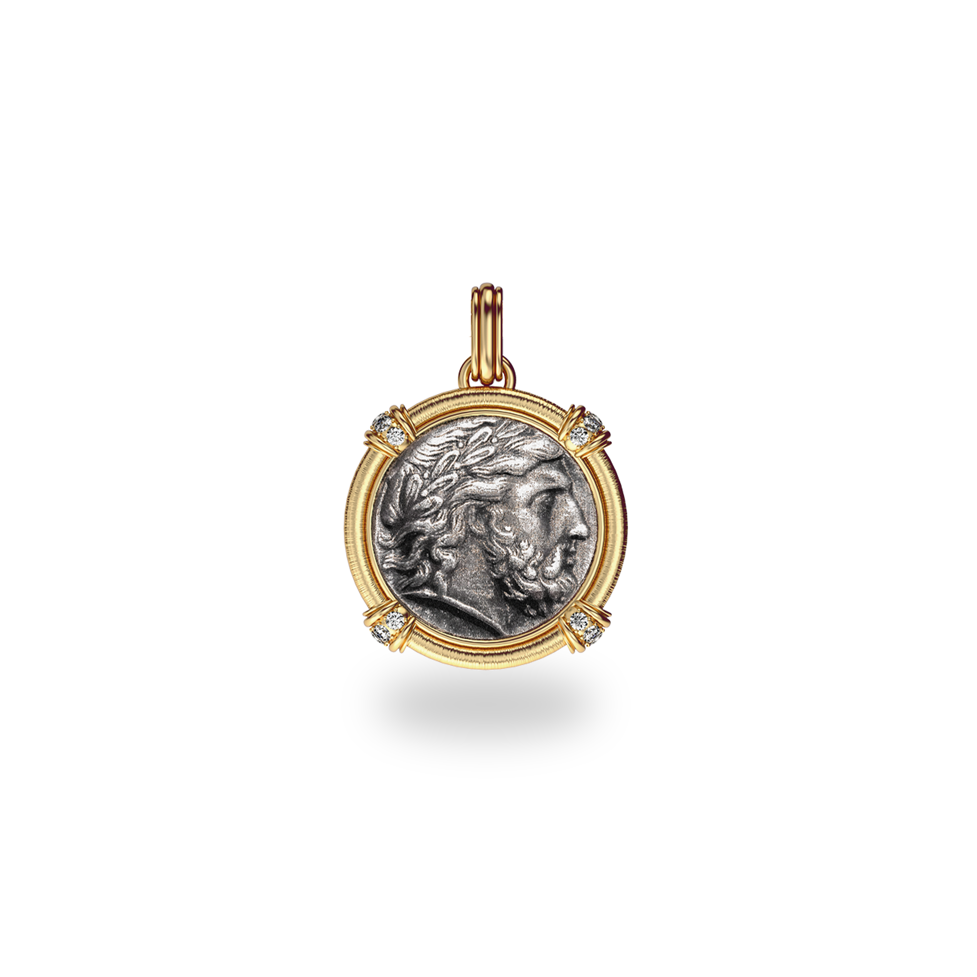 The Great Civitas Zeus Coin Pendant, White Diamond - PASCAL