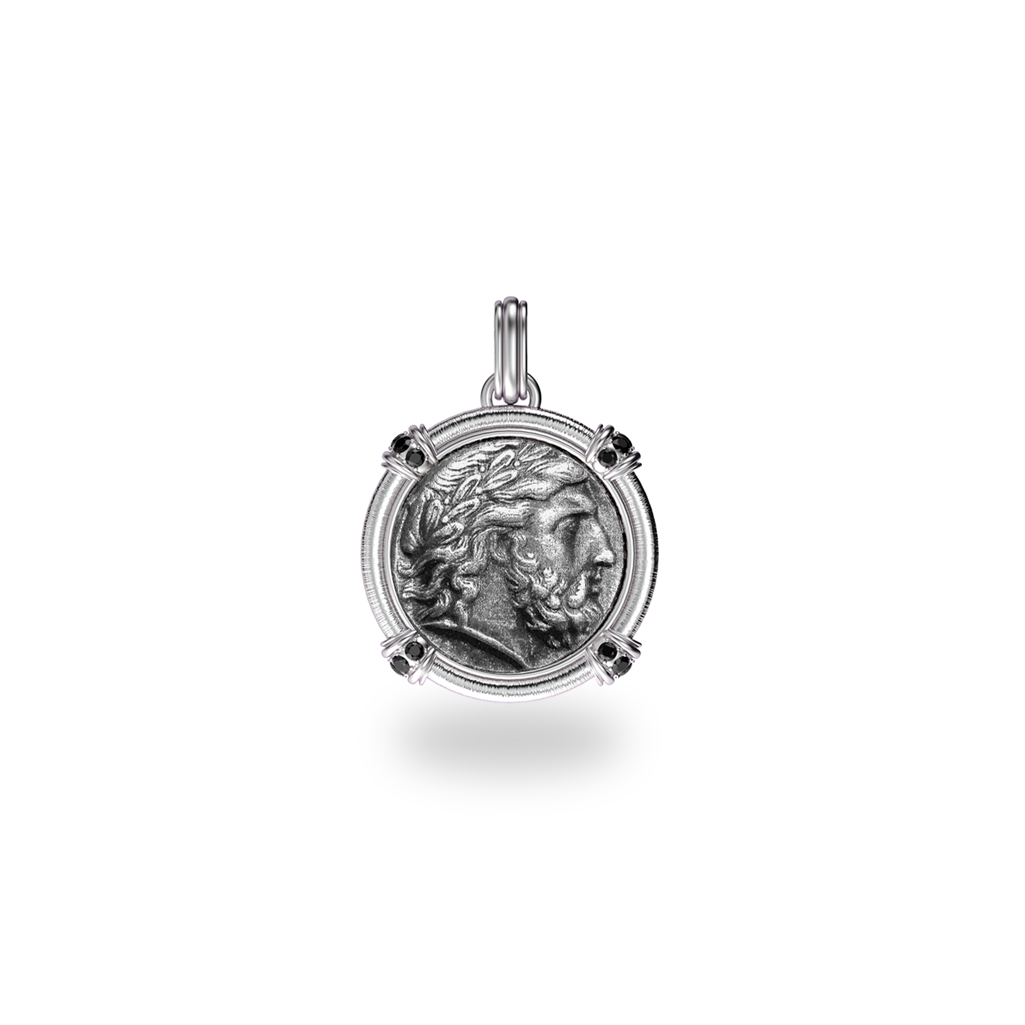 The Great Civitas Zeus Coin Pendant, Black Diamond - PASCAL