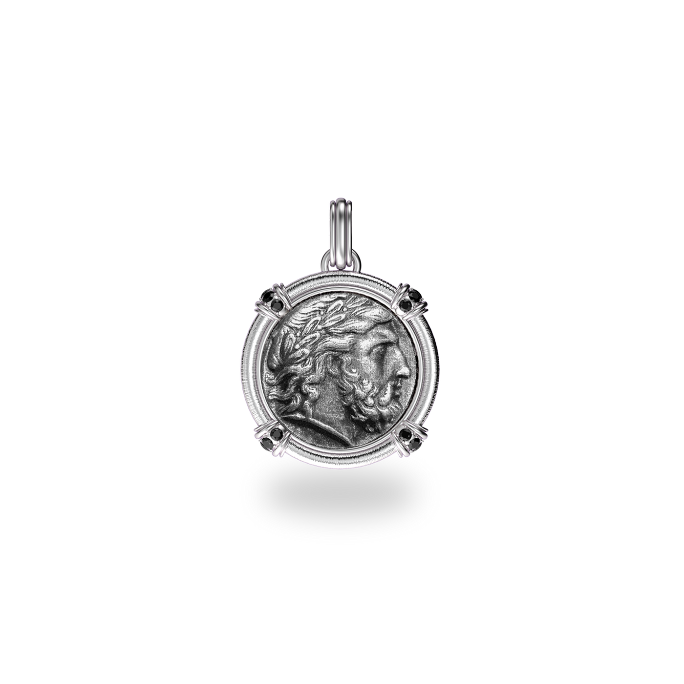 The Great Civitas Zeus Coin Pendant, Black Diamond - PASCAL