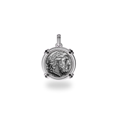 The Great Civitas Zeus Coin Pendant, Black Diamond - PASCAL