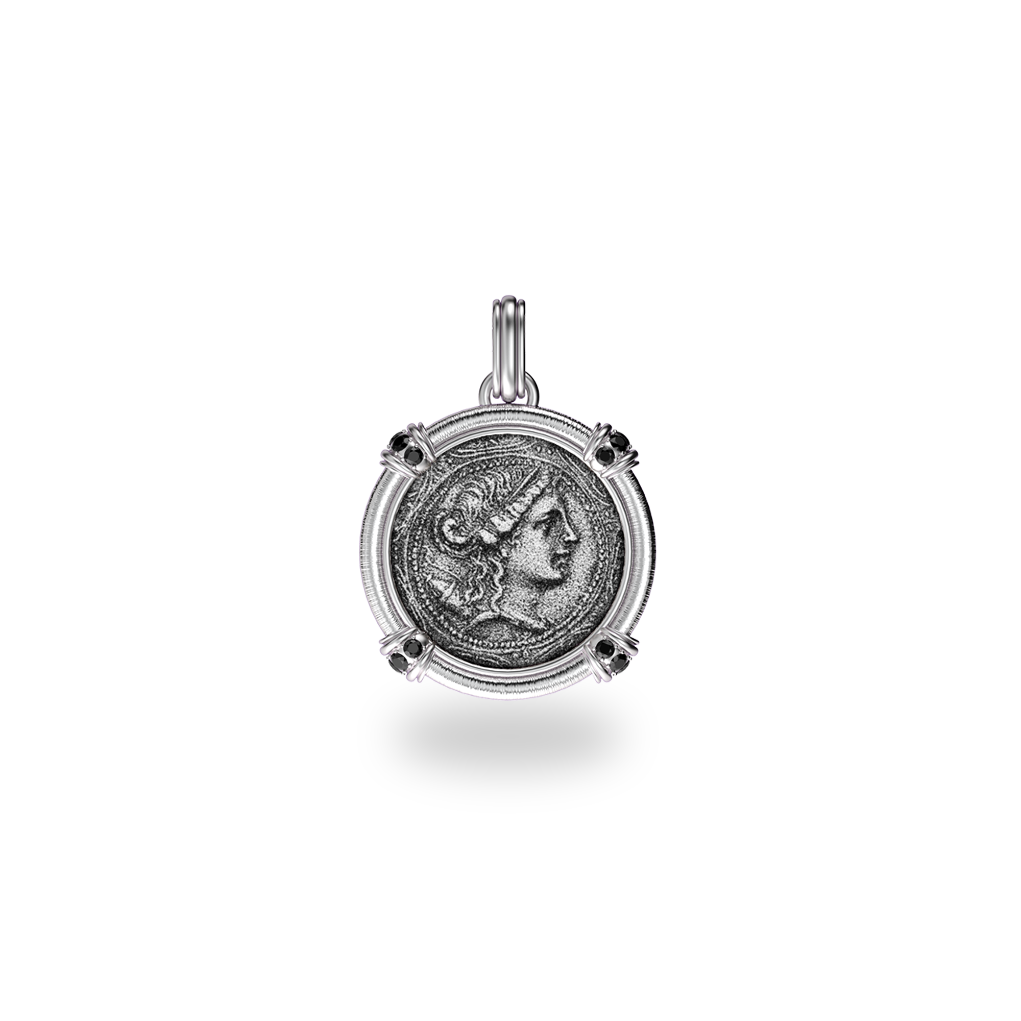 The Great Civitas Artemis Coin Pendant, Black Diamond - PASCAL