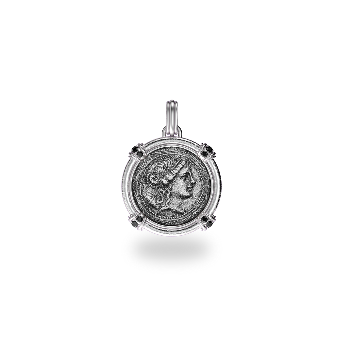 The Great Civitas Artemis Coin Pendant, Black Diamond - PASCAL