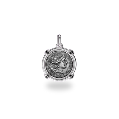 The Great Civitas Artemis Coin Pendant, Black Diamond - PASCAL