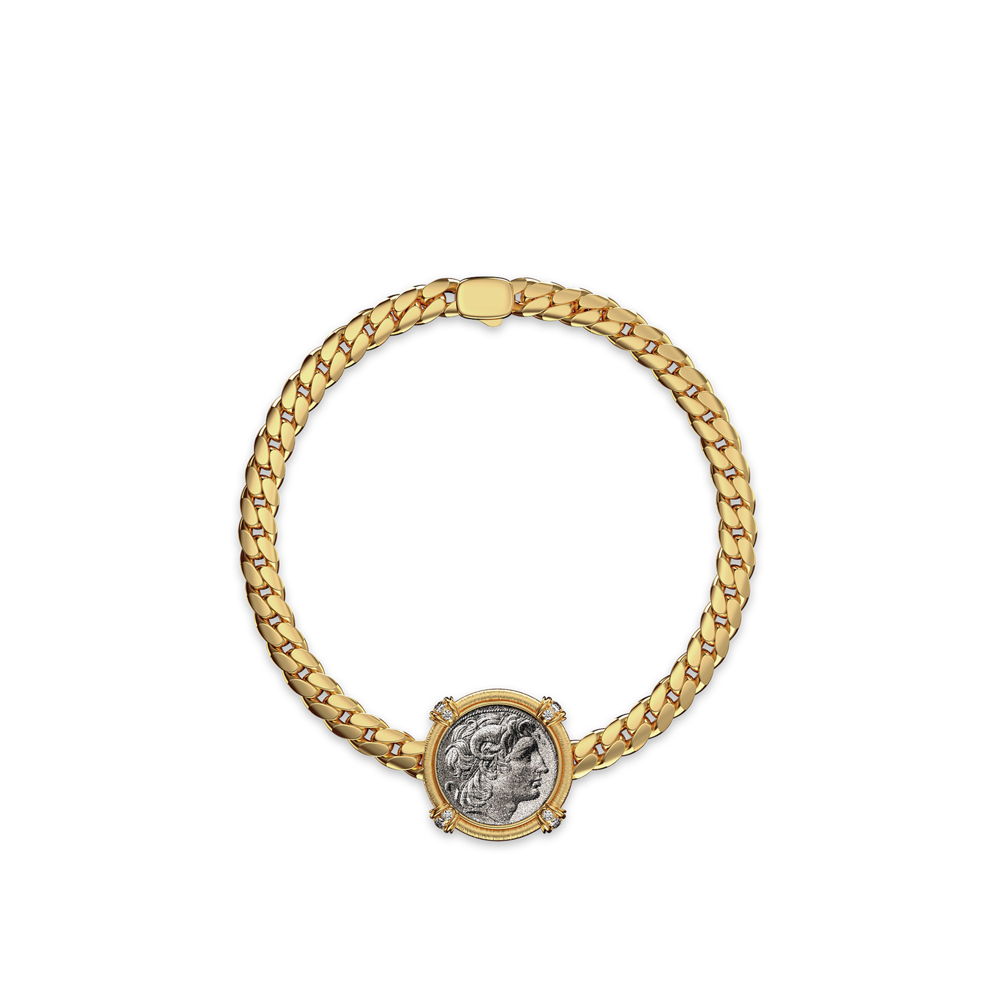 The Great Civitas Alexander the Great Coin Bracelet, White Diamond - PASCAL