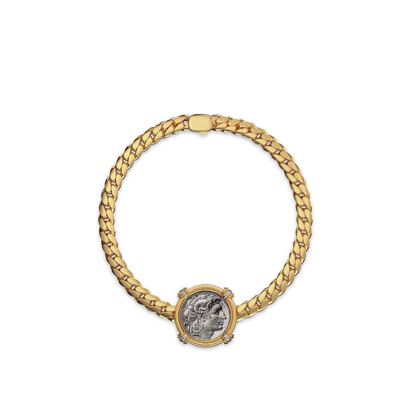 The Great Civitas Alexander the Great Coin Bracelet, White Diamond - PASCAL