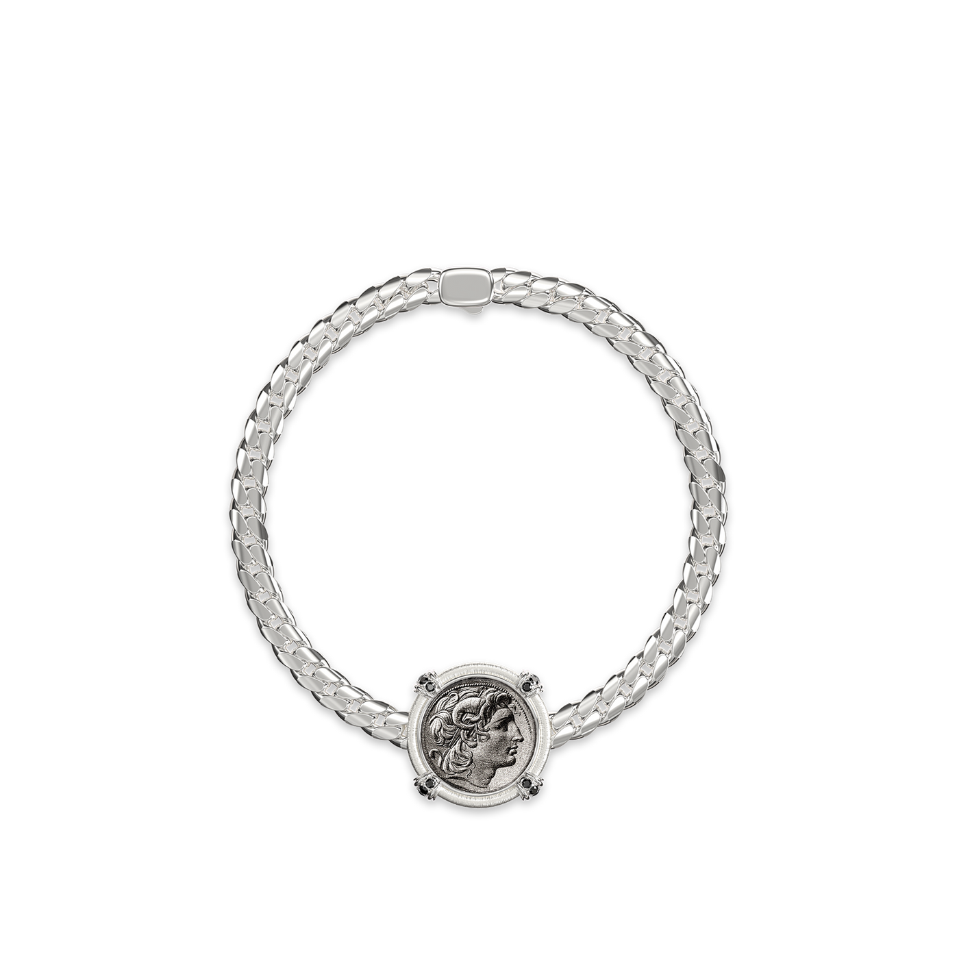 The Great Civitas Alexander the Great Coin Bracelet, Black Diamond - PASCAL