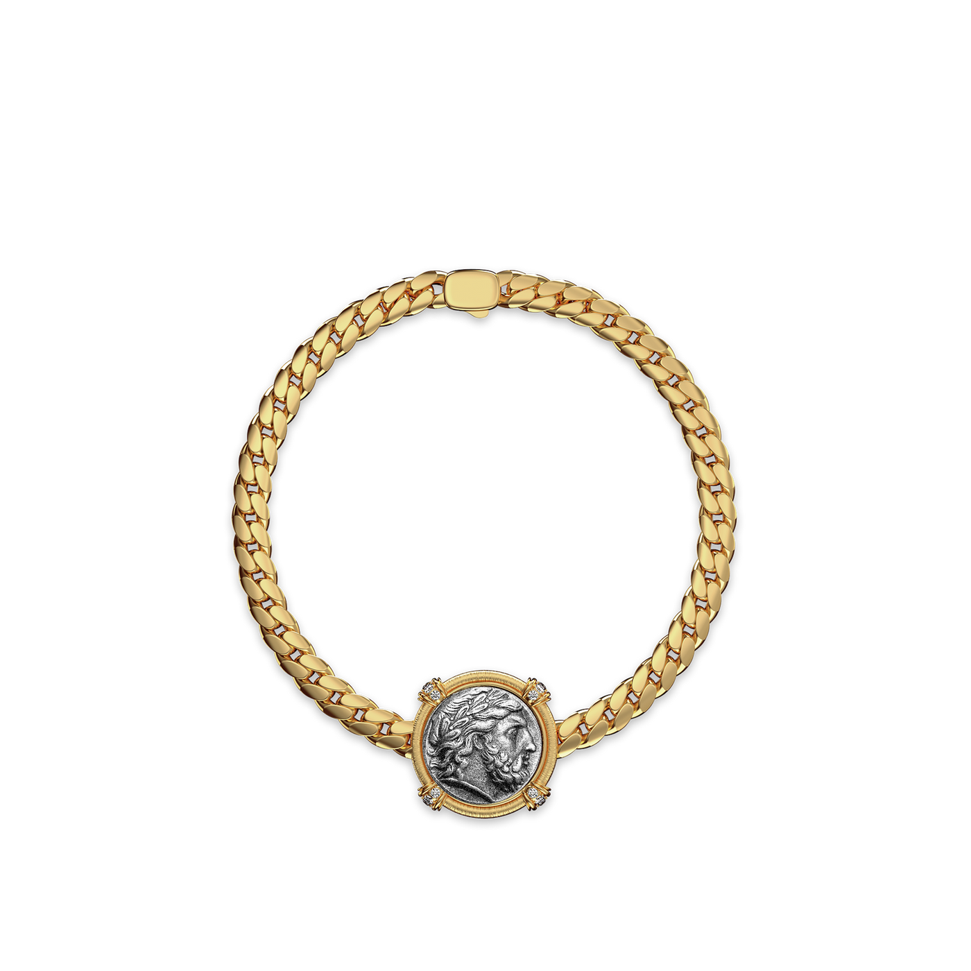 The Great Civitas Zeus Coin Bracelet, White Diamond - PASCAL