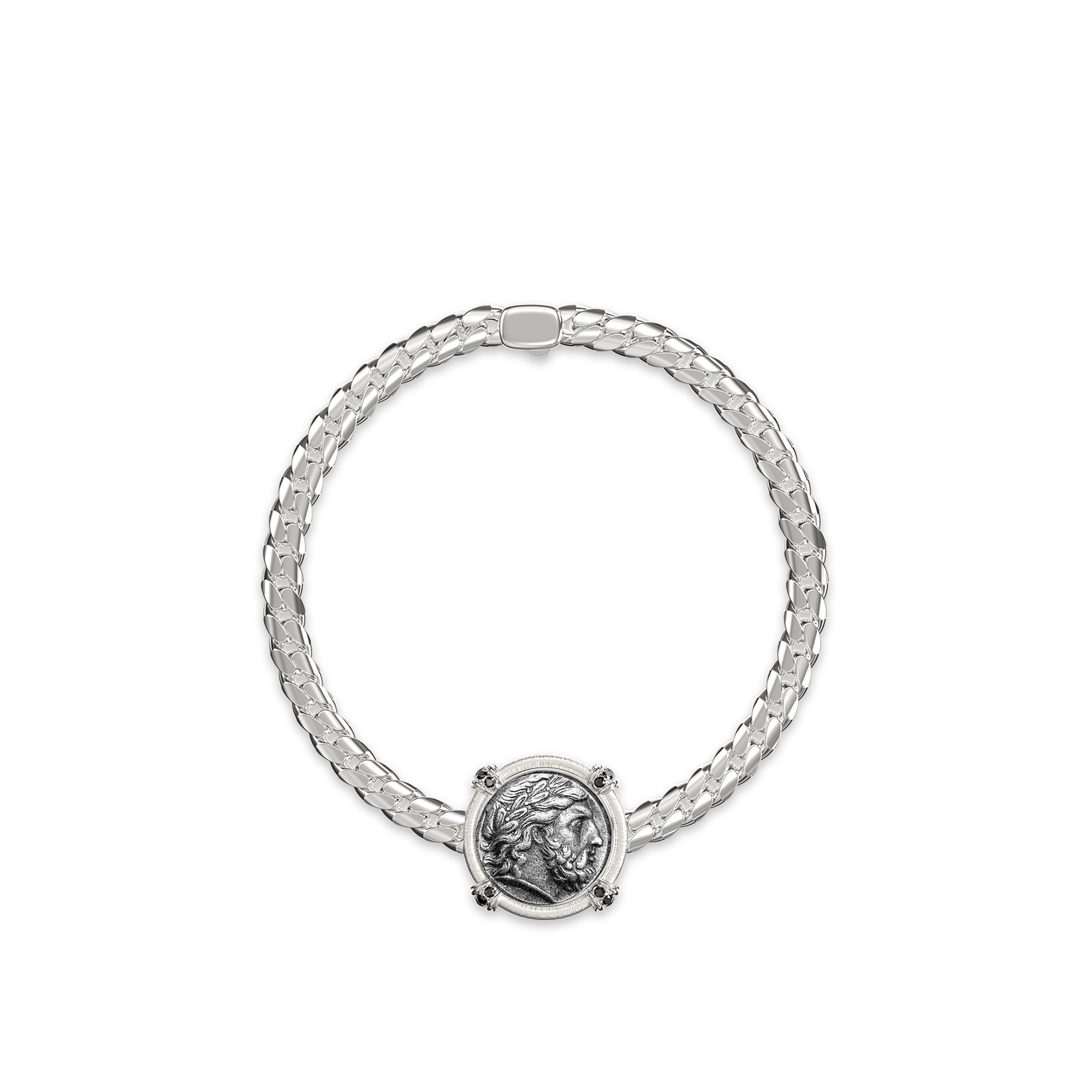 The Great Civitas Zeus Coin Bracelet, Black Diamond - PASCAL