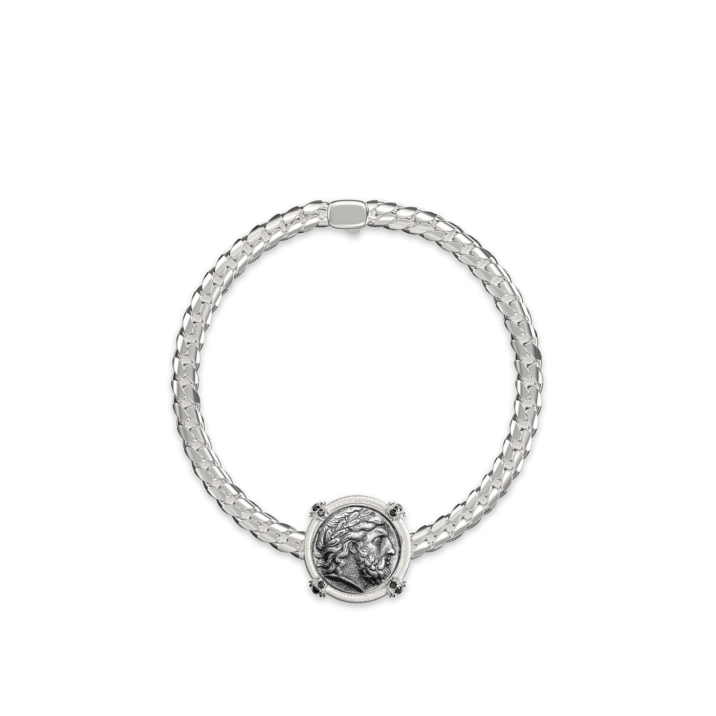 The Great Civitas Zeus Coin Bracelet, Black Diamond - PASCAL