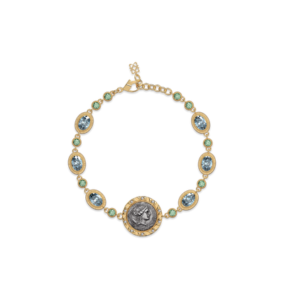The Great Civitas Artemis Coin Bracelet, White Diamond - PASCAL#color_18k-yellow-gold-vermeil-white-diamond