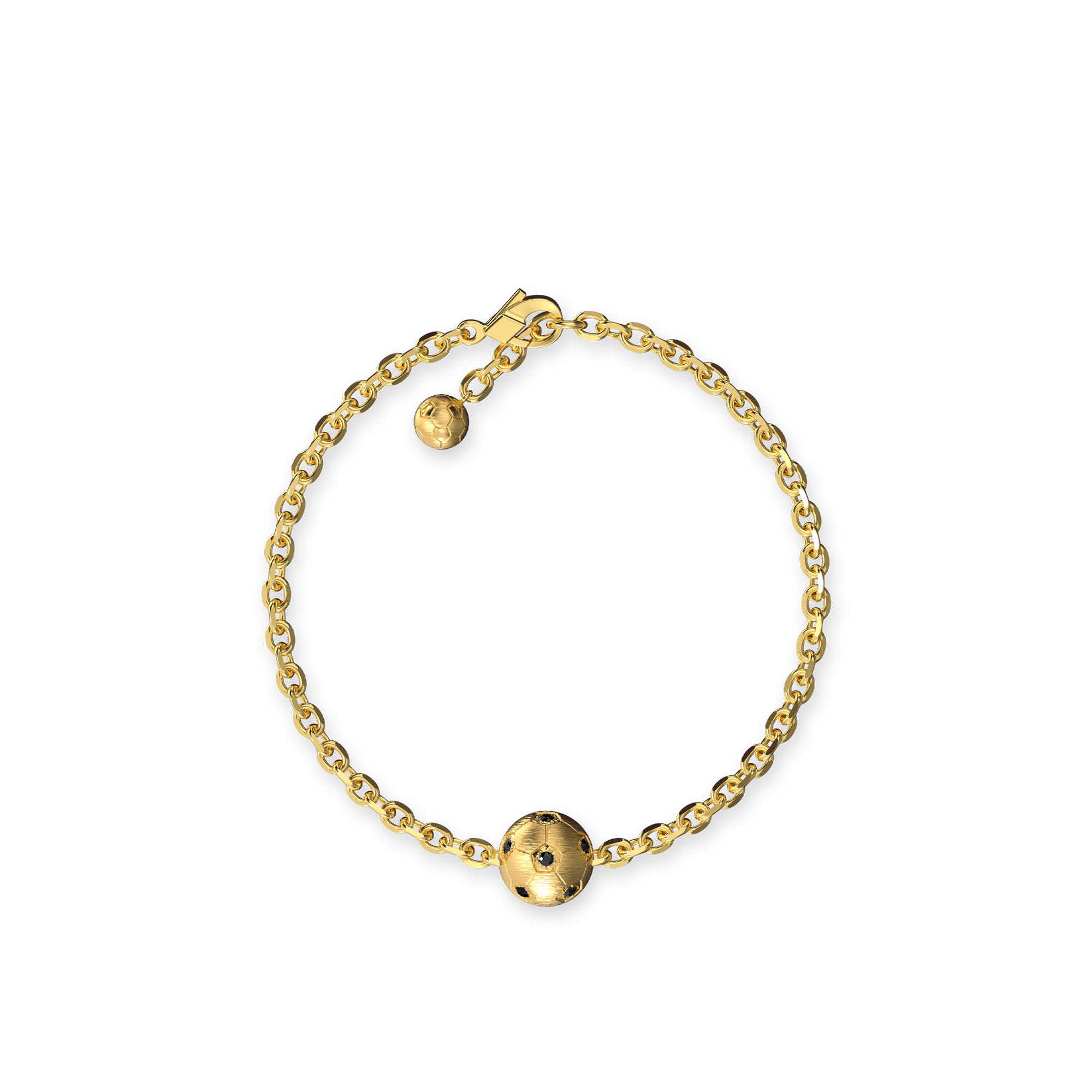 The Soccer Bracelet, Black Diamond - PASCAL#color_18k-yellow-gold-vermeil-black-diamond