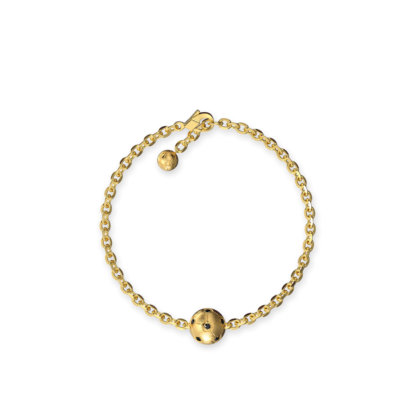 The Soccer Bracelet, Black Diamond - PASCAL#color_18k-yellow-gold-vermeil-black-diamond